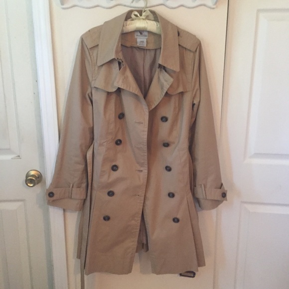 Worthington Khaki Trench Coat with Pleated Skirt - Picture 2 of 8